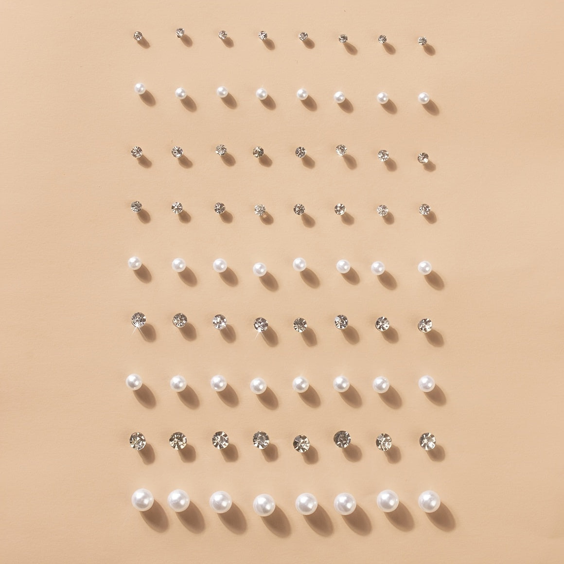 36 Pairs Faux Pearl Crystal Stud Earrings Set - Daily Decor Jewelry