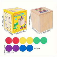 Wooden Shape Sorting Toy with Pegs Hand Eye Coordination Fun