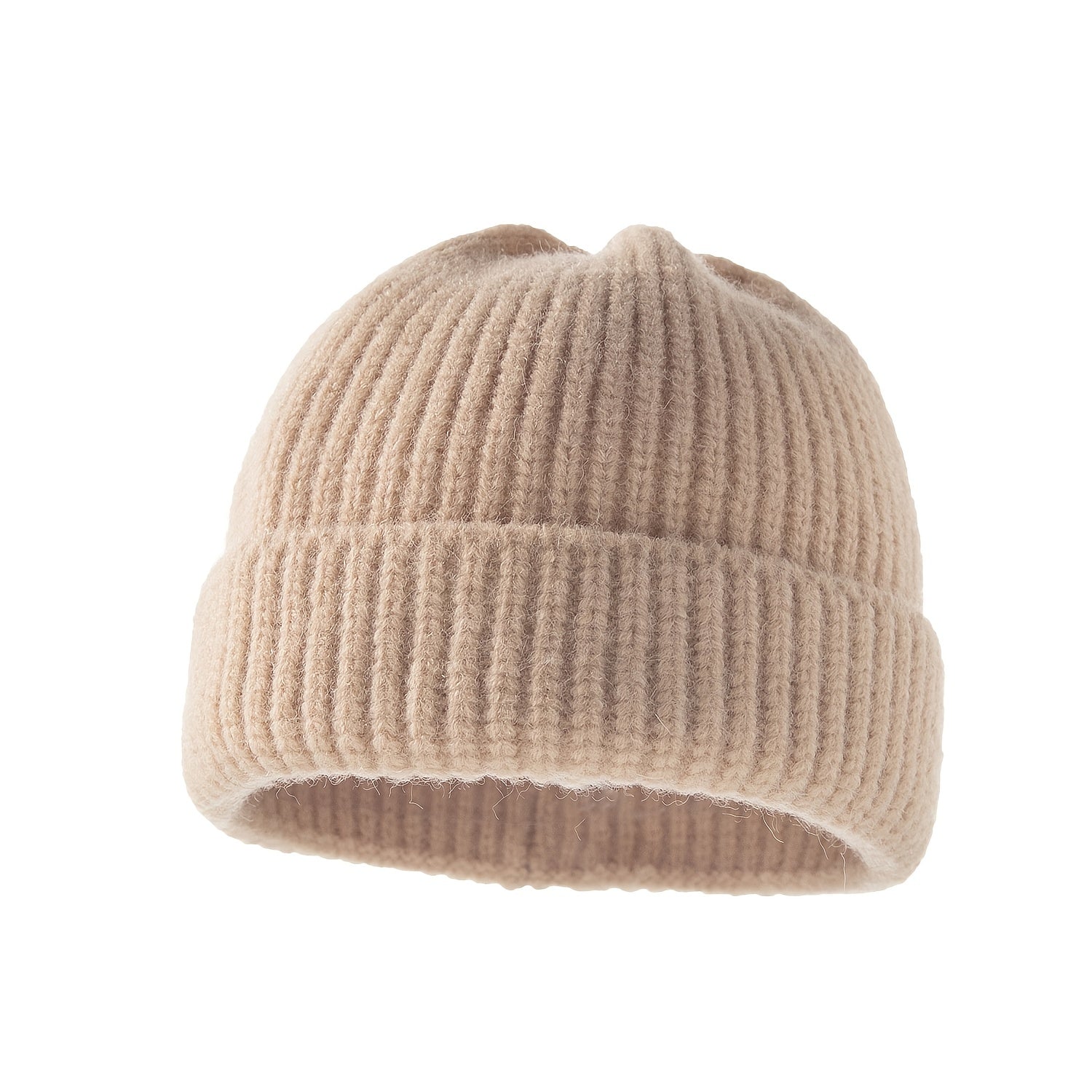 Fleece Beanie Hat Winter Knitted Caps Soft Warm Unisex Beanie Hat