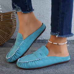 Women's Solid Flat Slip On Shoes Lightweight Soft Sole Outdoor Slides