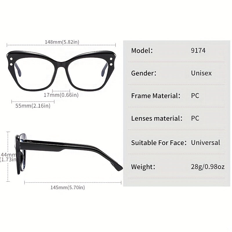 Y2K Cat Eye Women Glasses Butterfly Frame Gradient Clear Lens Glasses Vintage