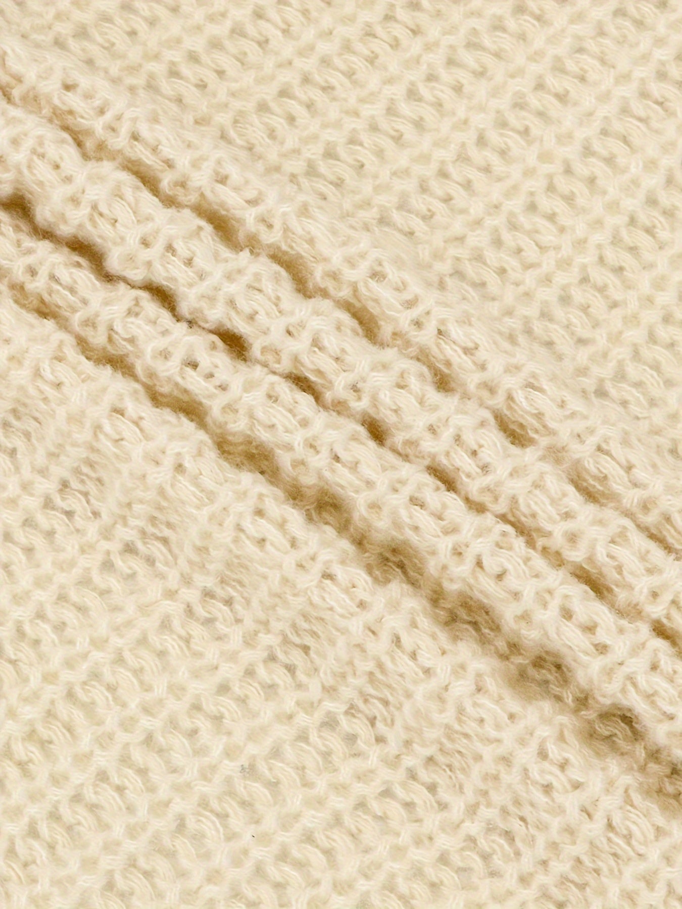  Solid Open Front Sweater Cardigan With Pockets