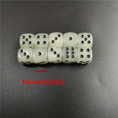 10pcs Luminescent Dice Set 16mm for Nightclub Bar KTV Board Games