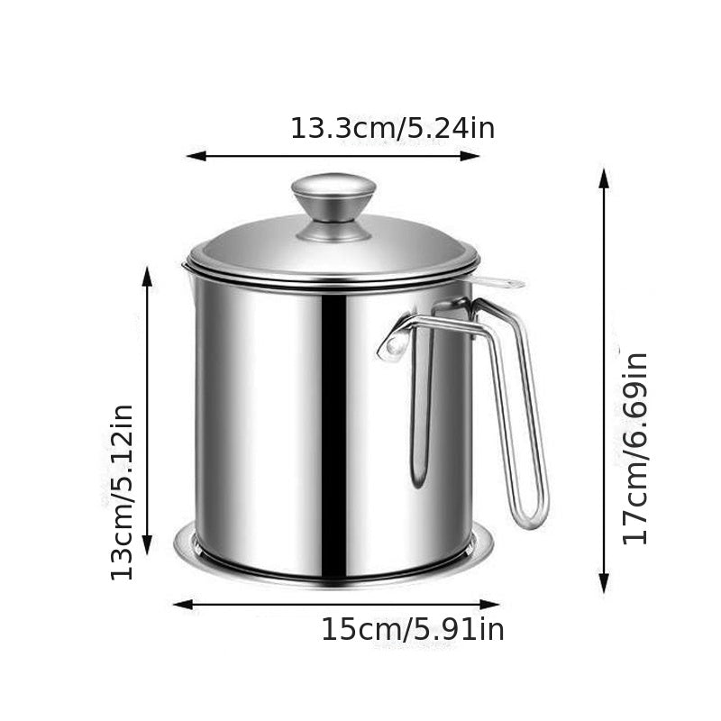 Stainless Steel Strainer Pot Residue Filter Oiler For Home Use