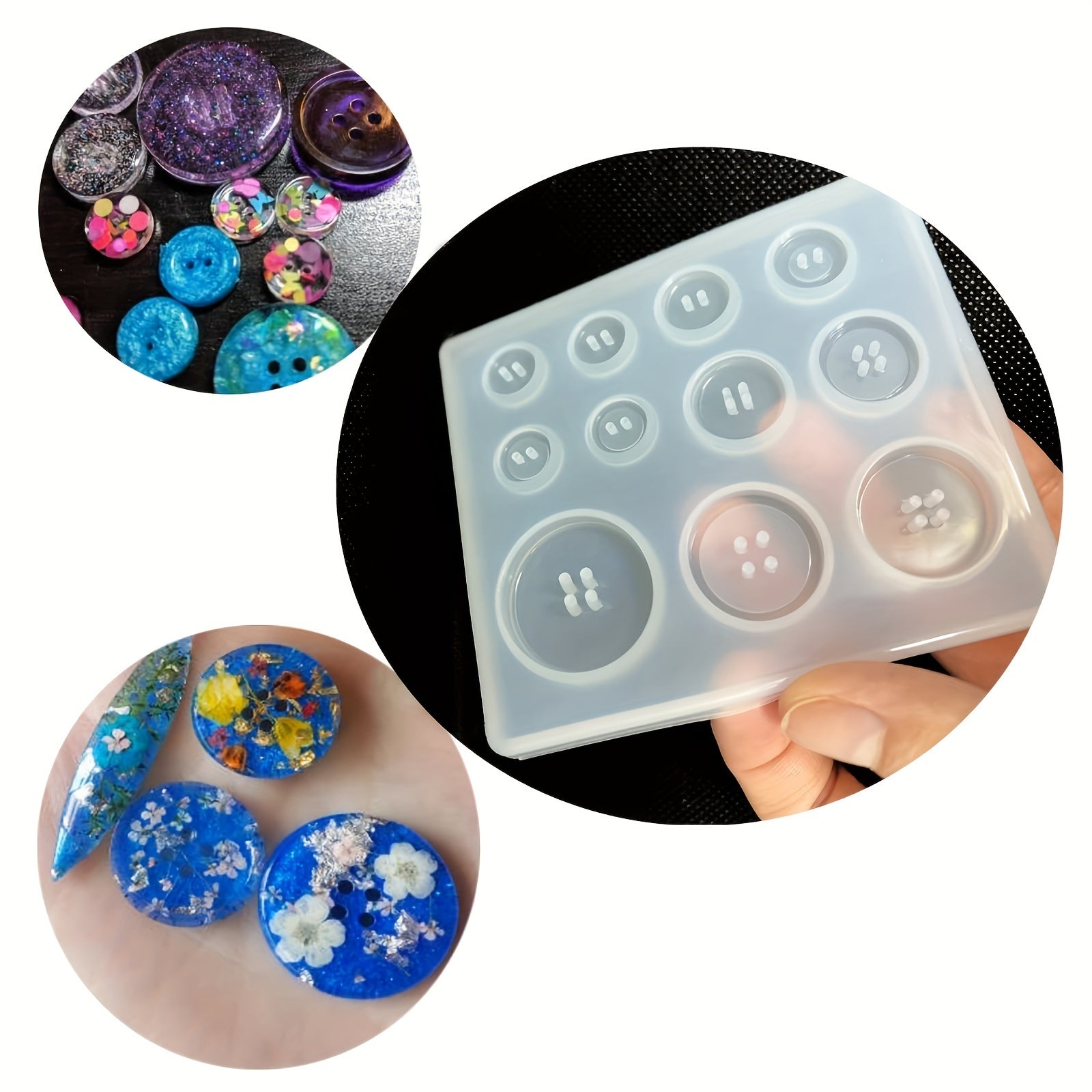 5 Sizes Button Resin Silicone Molds 10 12 15 20 25mm Round Shape Moulds
