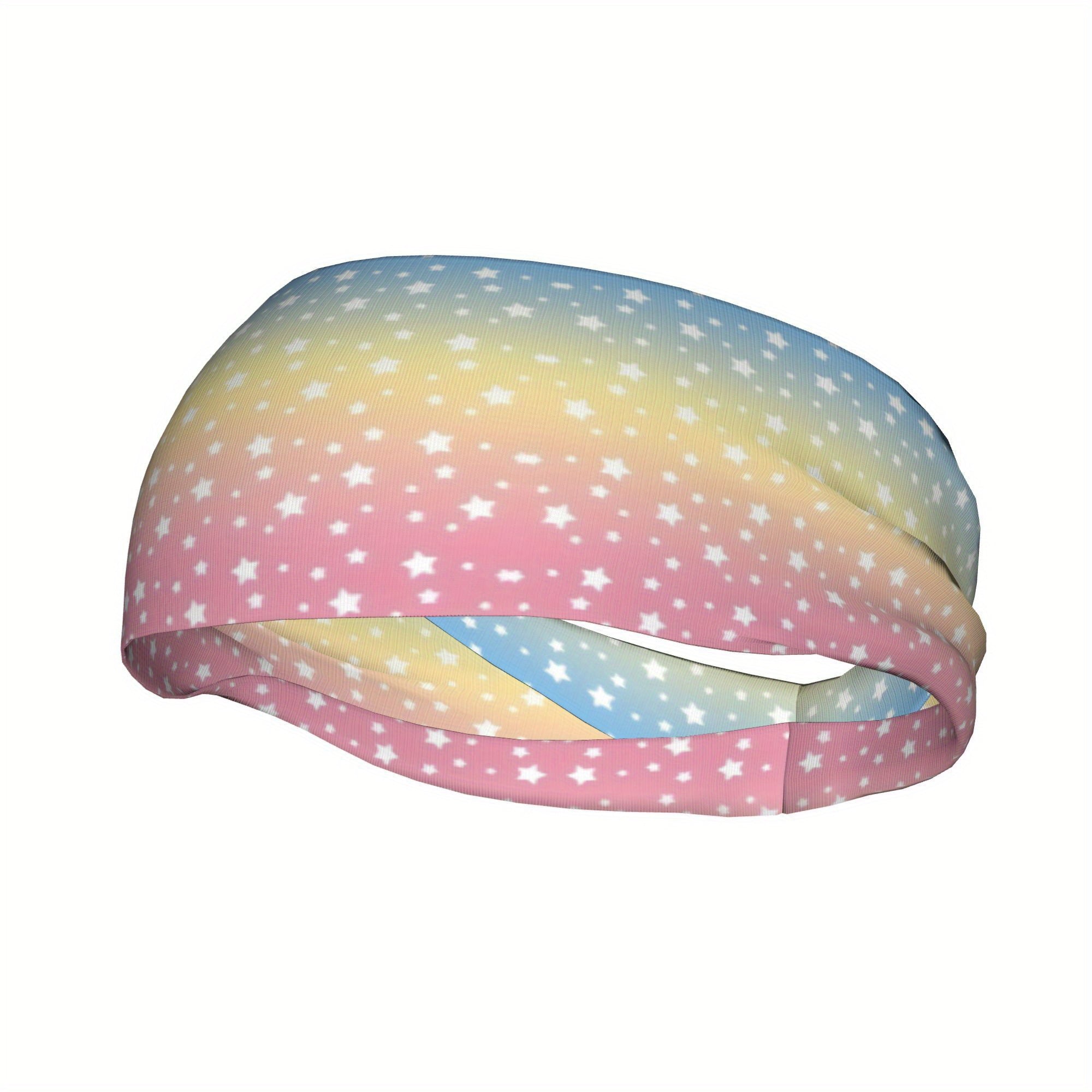 Rainbow Star Pattern Sport Headband for Comfortable Wear