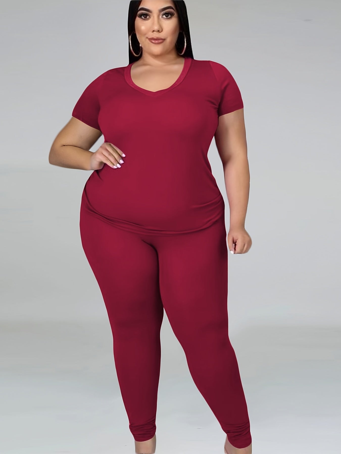  Short Sleeve T shirt & Pants Set Women's Casual Outfits