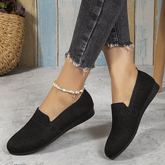 Women's Light Mesh Panel Slip On Flat Shoes