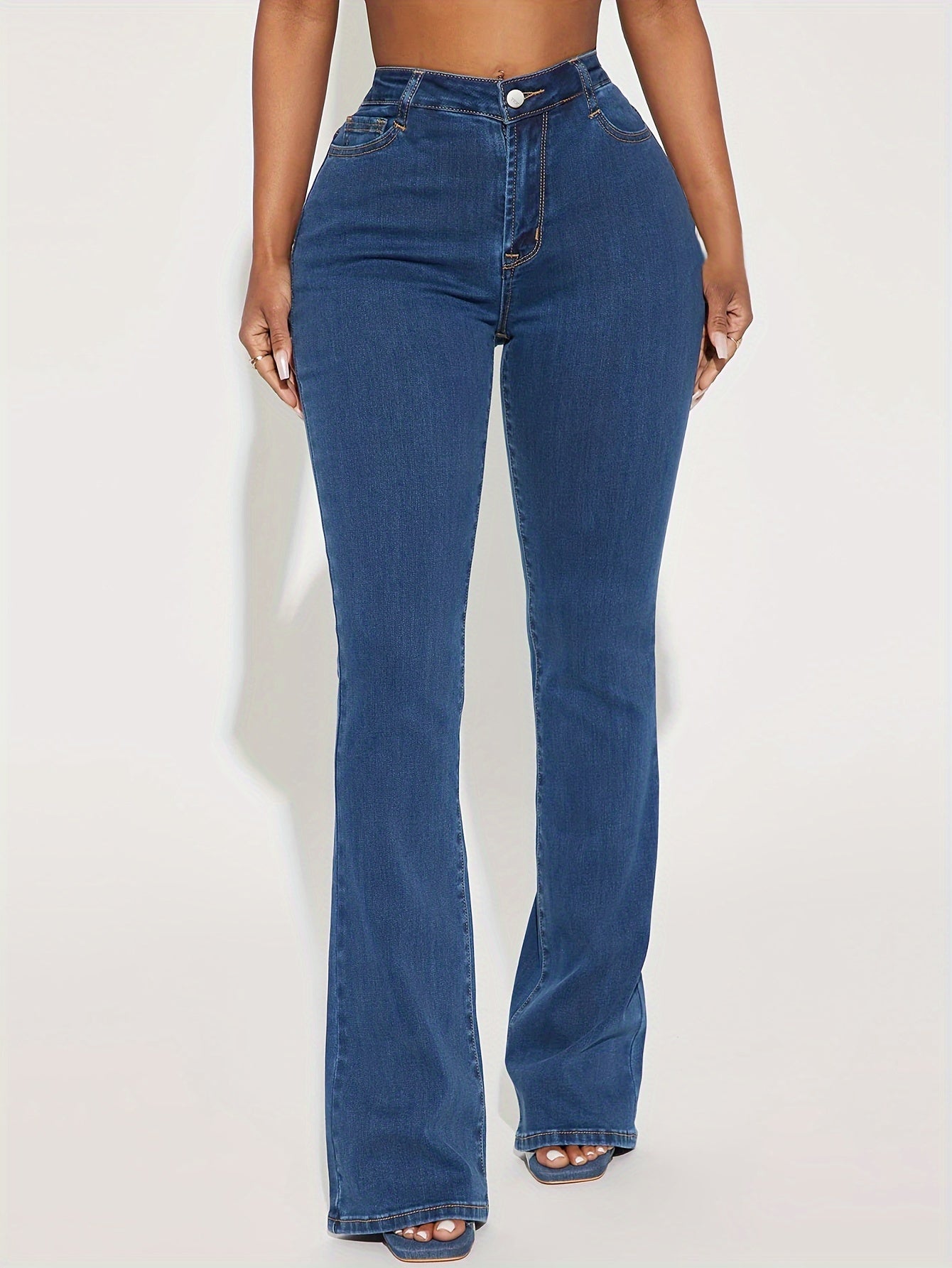  Flared Leg Stretch Denim Pants