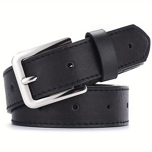 Solid PU Belt with Square Buckle for Women