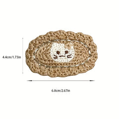 2pcs Baby Girls Knitted Cat Hair Clip Side Bang Sweet Hair Clip