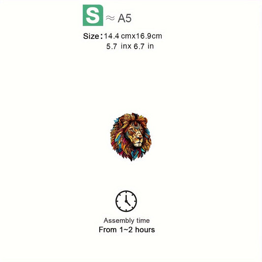Colorful Lion Wooden Jigsaw Puzzle for Home Decor & Gift