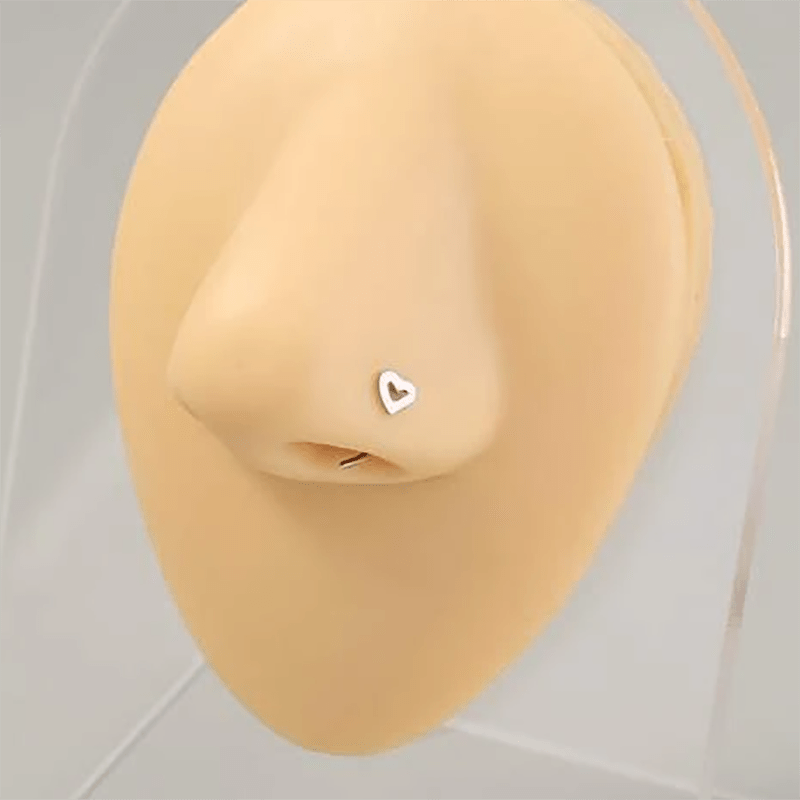 Love Hollowed Out Nose Ring Stainless Steel S Shaped Nose Nail