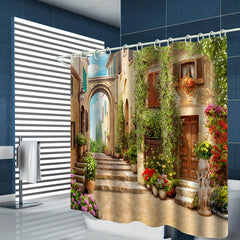 Vintage Architectural Shower Curtain Mildew Resistant