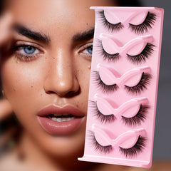 Soft Natural Cat Eye Lashes Long Full Strip w/Winged Ends