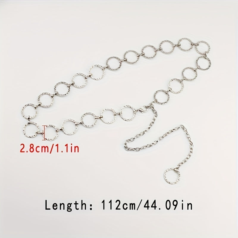 Round Hollow Waist Chain Metal Chain Belt Kpop Decoration Body Chain