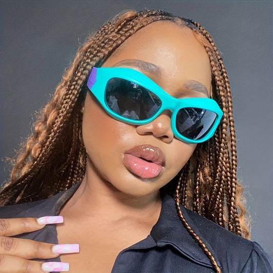 Y2K Sports Sunglasses UV400 Anti Glare Cyberpunk Hiphop Outdoor Cycling Fishing