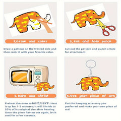 Shrink Art Kit with 12 Shrinky Art Paper Sheets