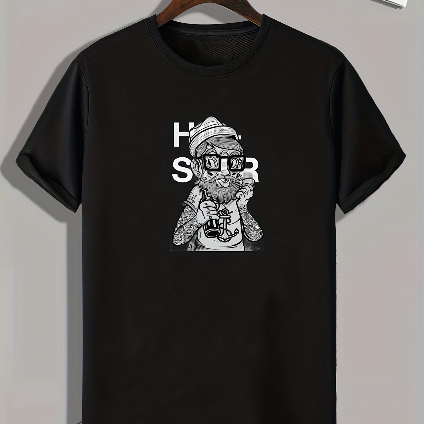 Street Artist Print Men's Comfy T-shirt for Outdoor Summer