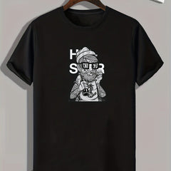 Street Artist Print Men's Comfy T-shirt for Outdoor Summer
