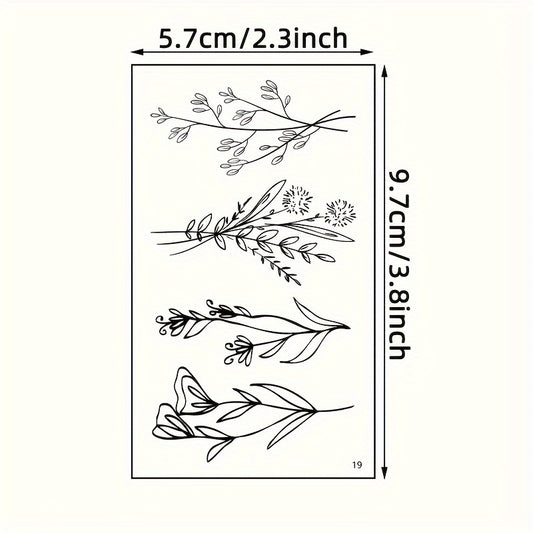 Waterproof Temporary Tattoo Stickers Floral Butterfly Heart Feather & Star