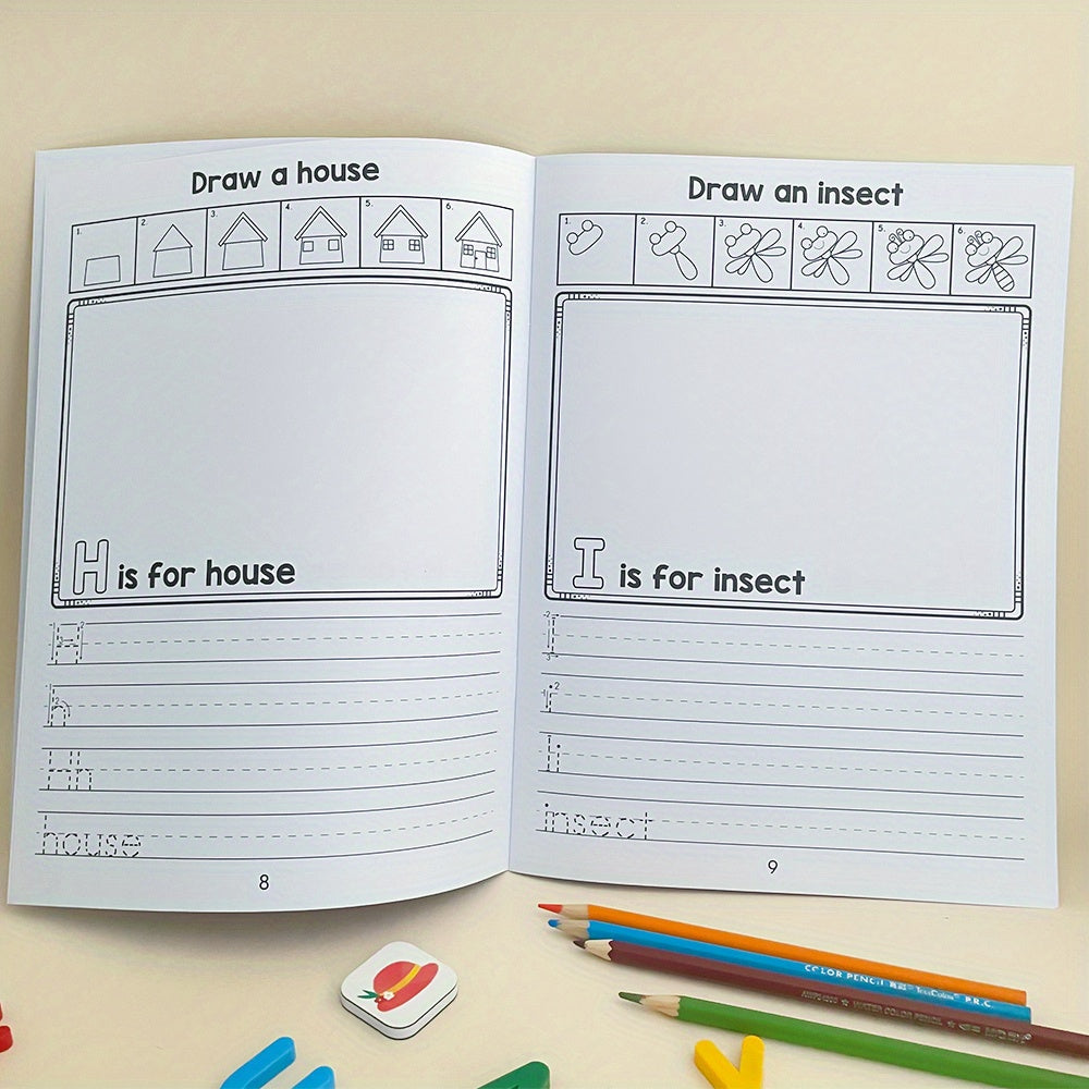 LACHILLY Alphabet Workbook Tracing Sheets Ages 4-8 Preschool & Kindergarten