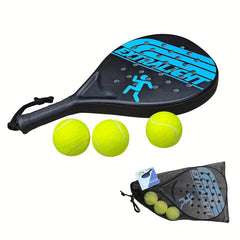 Lightweight Padel Racket With 3 Balls & Mesh Storage Bag