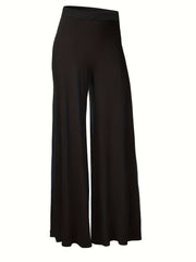  Wide Leg Casual Pants Elastic Medium Stretch
