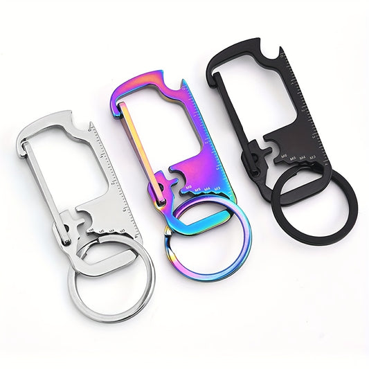 Stainless Steel 6-in-1 Carabiner Keychain Clip Multitool