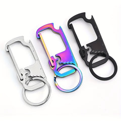 Stainless Steel 6-in-1 Carabiner Keychain Clip Multitool
