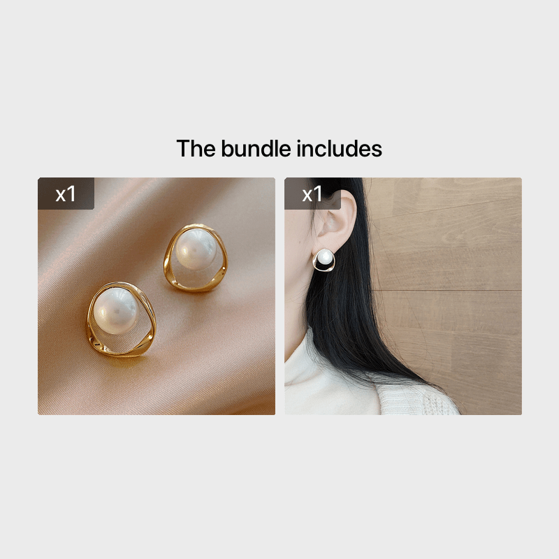 Irregular Geometric Faux Pearl Earrings 18K Plated Jewelry Women