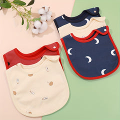 Fabric Baby Bibs Cartoon Print Saliva Towel U-shaped Bandana Scarf