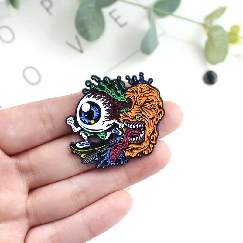 Skateboard Eyeball Blast Plasma Brooch