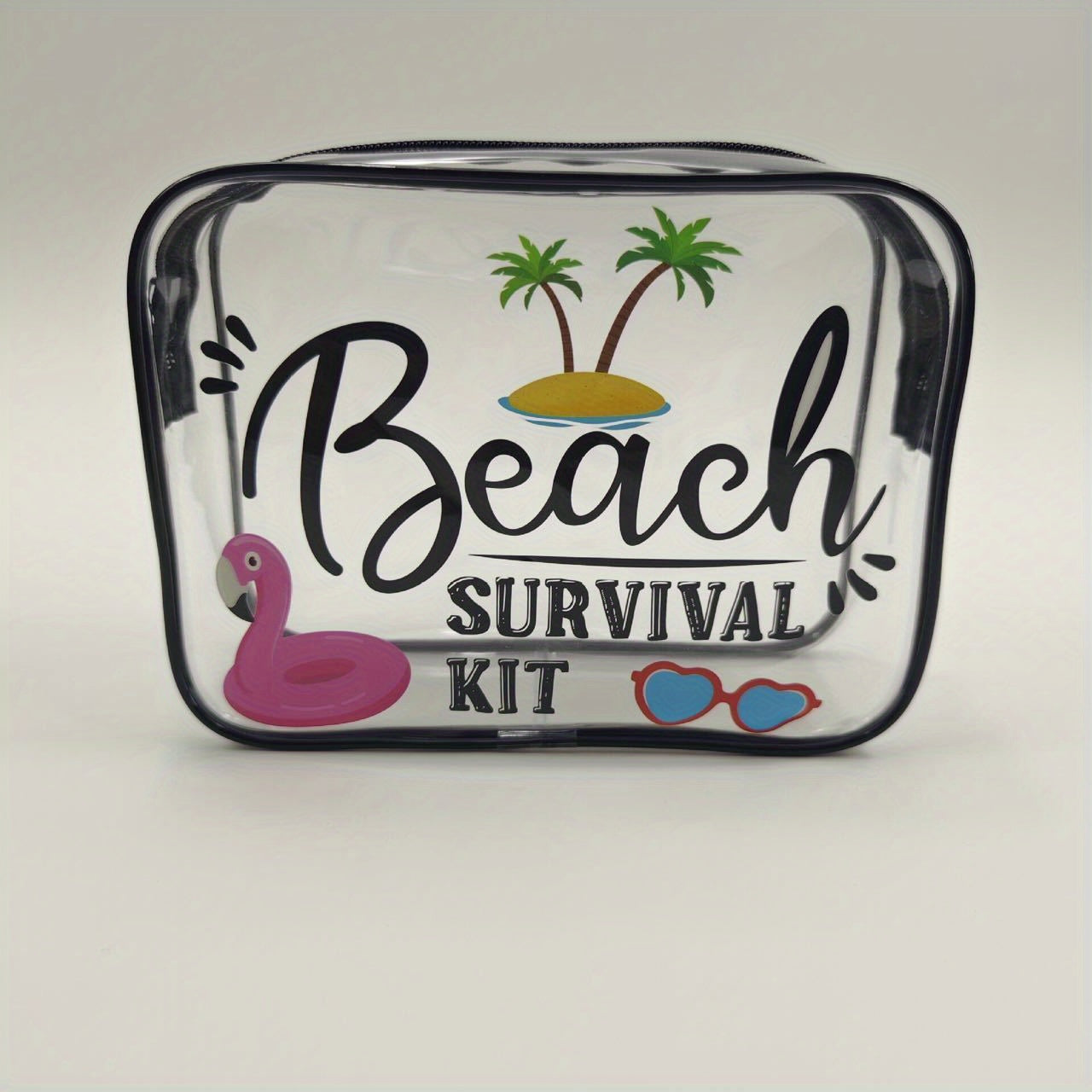 Clear Toiletry Bag Waterproof PVC Hello Summer Theme Beach Bag For Men And Women