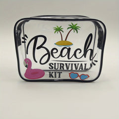 Clear Toiletry Bag Waterproof PVC Hello Summer Theme Beach Bag For Men And Women