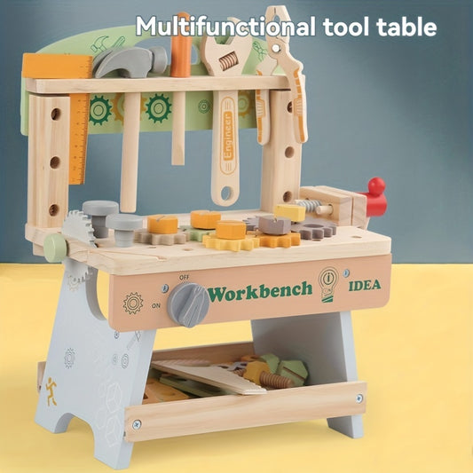 Kids Wooden Construction Toy Set with Tools