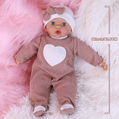 FUBCGS 16 European Style Reborn Doll Brown & Outfit with Heart