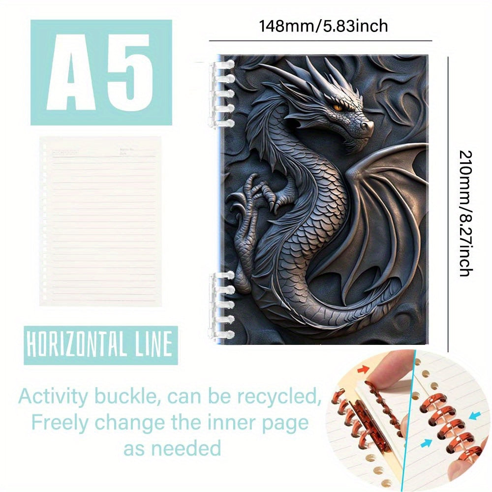 Dragon Carving Notebook Durable Hardcover Perfect Students & Professionals