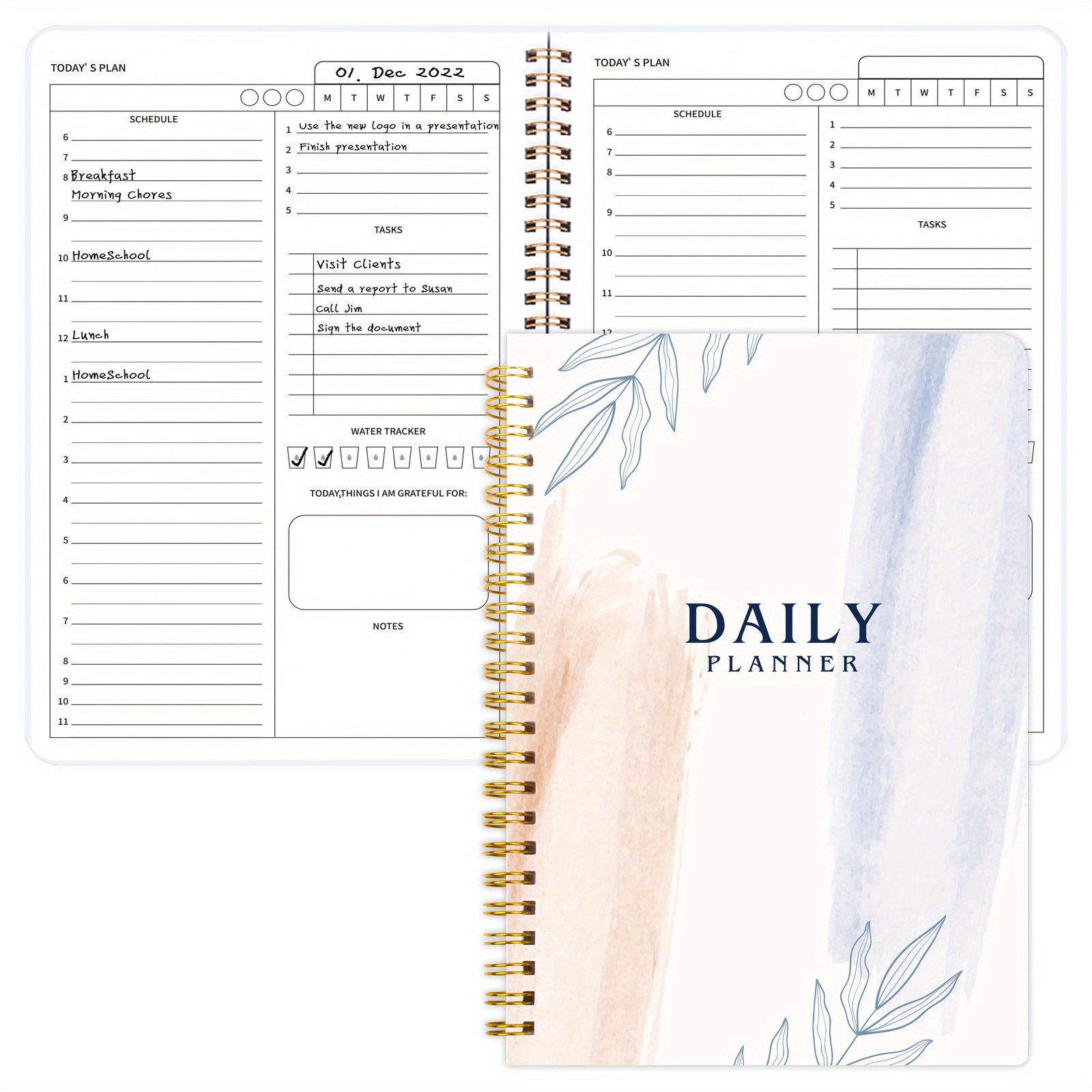 BUBU Daily Planner Undated To Do List Notebook Hourly Planner Schedule