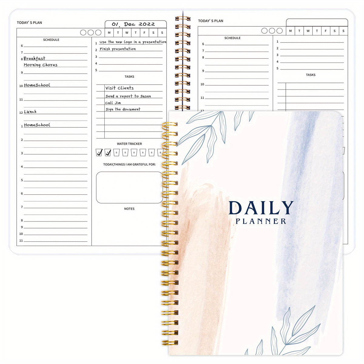 BUBU Daily Planner Undated To Do List Notebook Hourly Planner Schedule