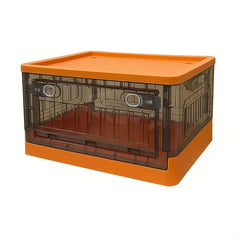 Plastic Foldable Storage Box With Door Stackable Storage Bin