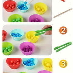 Wooden Bean Counting Game Educational Toy Interactive Learning Activity