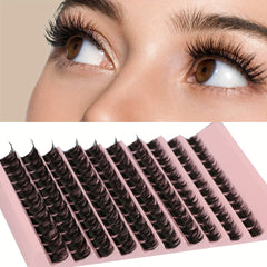 120pcs DIY Eyelash Extension Kit D Curly Wispy Thick Lashes 8-16mm Easy to Use