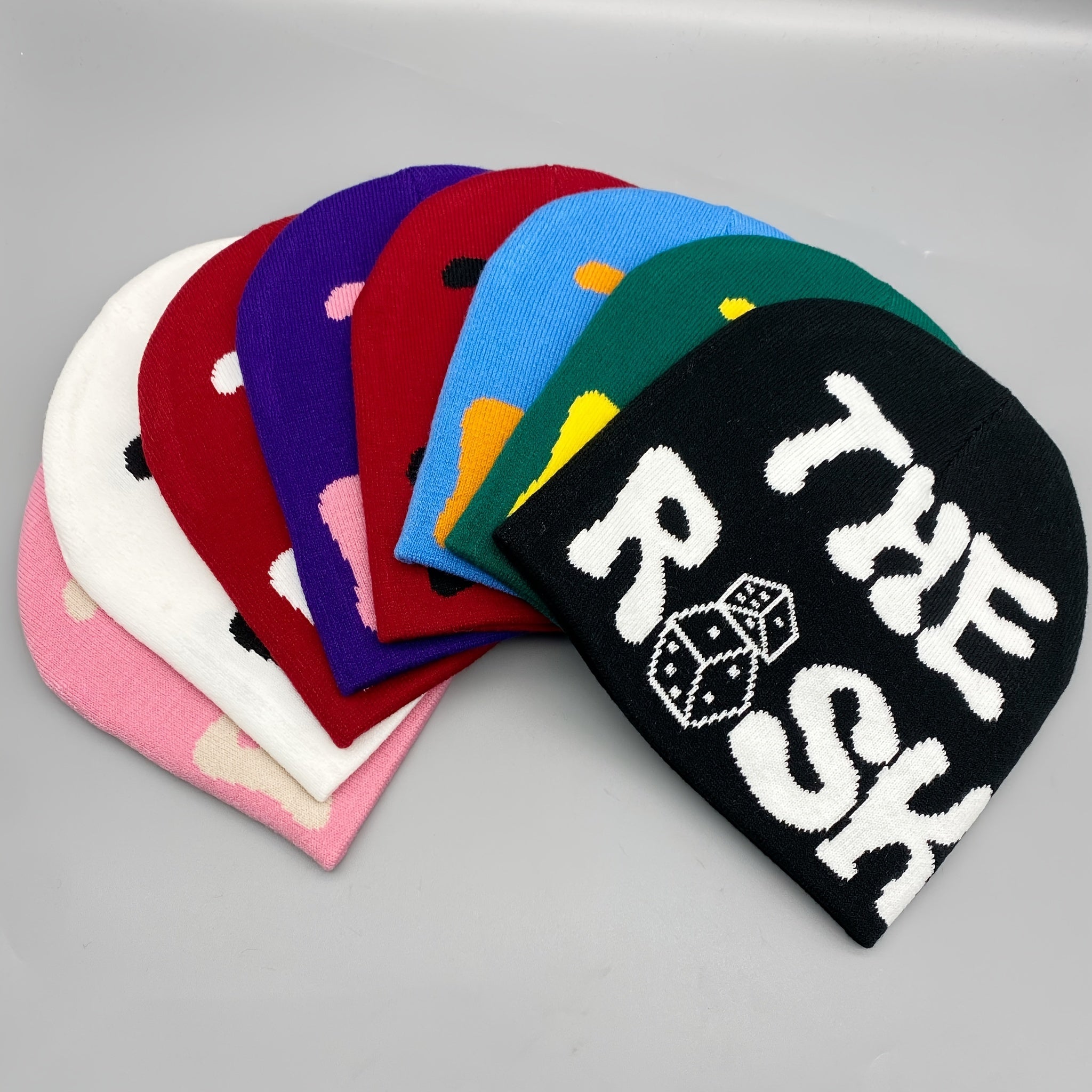 Alphabet Dice Jacquard Knit Beanie Unisex Beanie