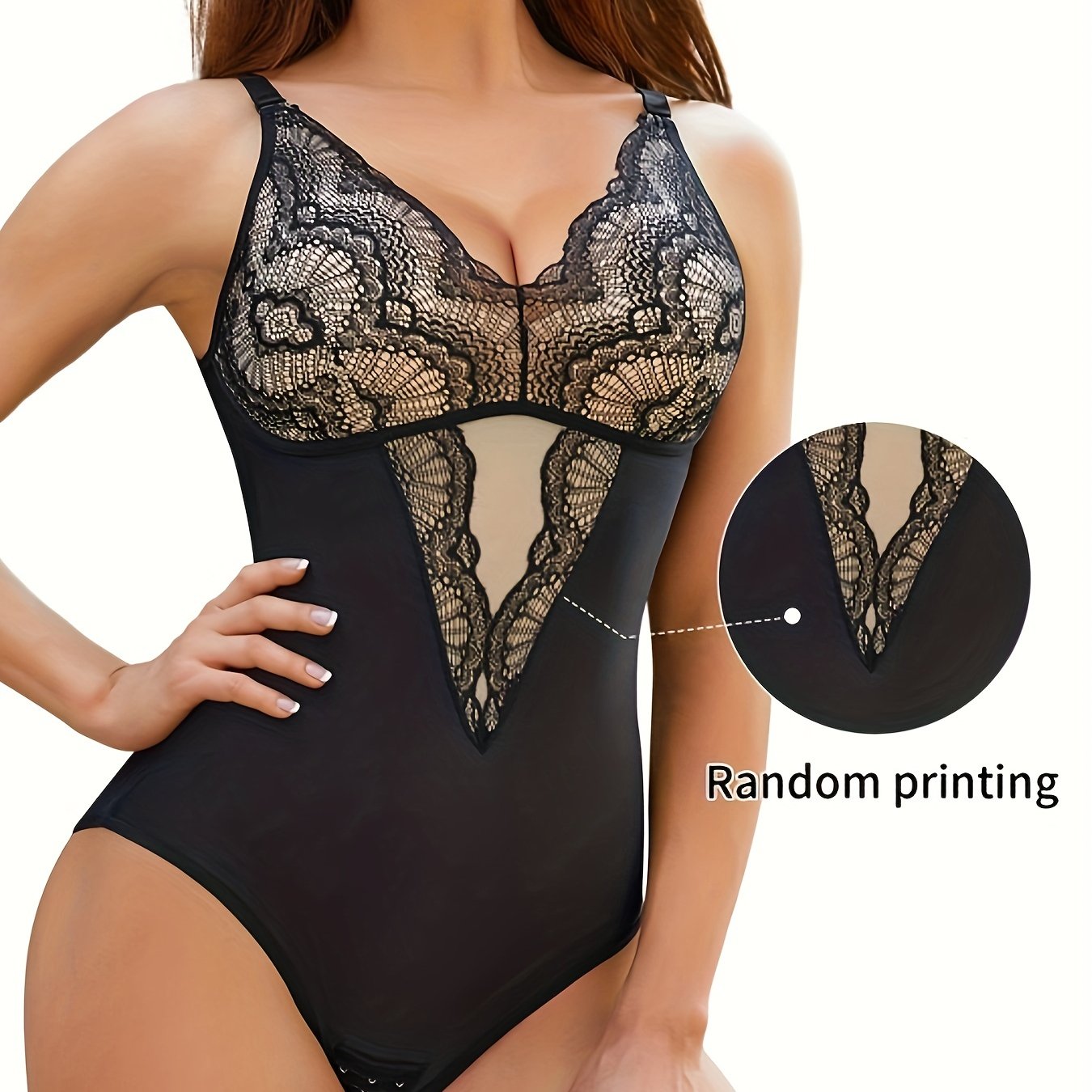 Lace Shaping Bodysuit V Neck Slimming Body Shaper Women's Underwear