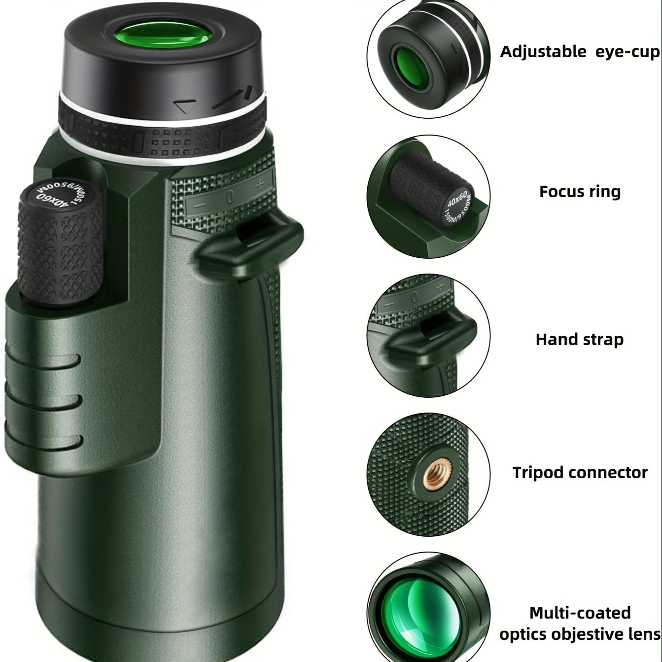High Magnification Monocular Telescope With Mobile Phone Adapter Tripod