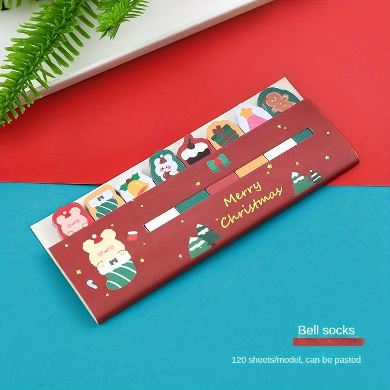 120pcs Christmas Sticky Notes Set Student Index Notepad School Office Stationery