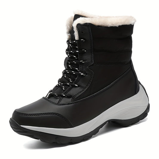Women's Winter Snow Boots Waterproof Faux Fur Lined Thermal Mid Calf Booties