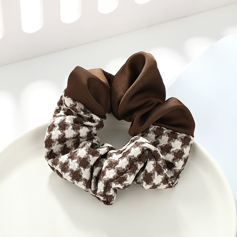 Plaid Print Scrunchies Hair Tie Style Hair Rope Elastic Ponytail Holder