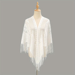 Triangle Lace Tassel Scarf for Women